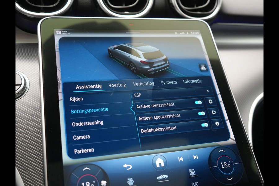 Mercedes-Benz C-Klasse Estate 300 e Avantgarde Plug In Hybrid 313pk Dealer O.H. PHEV | Panodak | 360 Camera | Lederen Sportstoelen & Stuur Verwarmd | Sfeerverlichting | Apple Carplay | Blis | Navigatie | Cruise Control | Virtual | DAB |