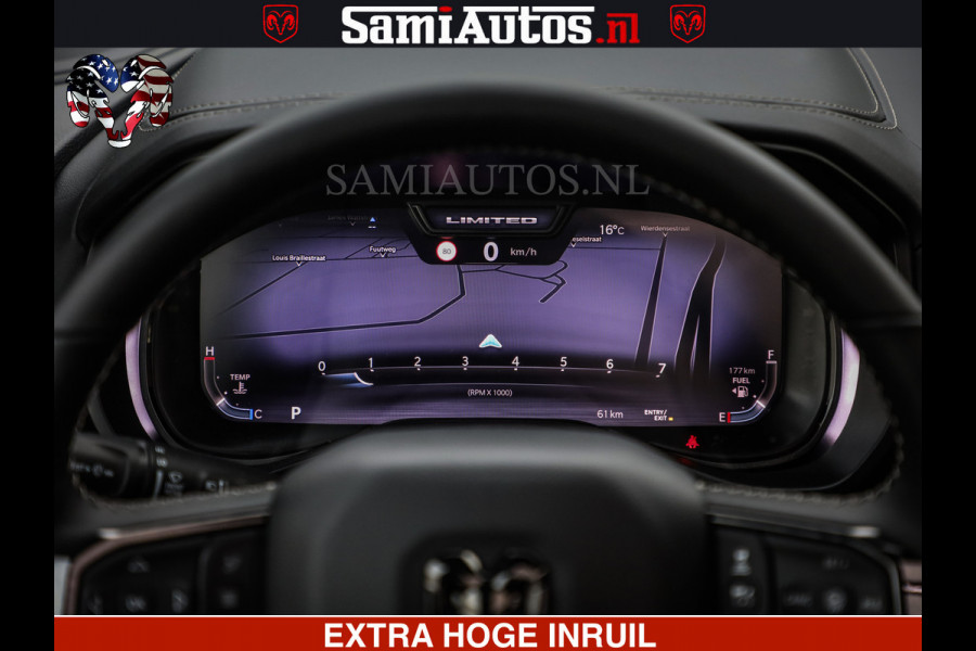 Dodge Ram 1500 Limited Night H.O 540HP 706Nm | Massage + Full Option | De Meest Luxe en Volle Pick-Up in zijn Klasse | Comfortabele Dubbele Cabine met Royale 5 Zitplaatsen | BPM vrij | Nu Leverbaar uit Voorraad | Voorraad Nr 2334 - 5409