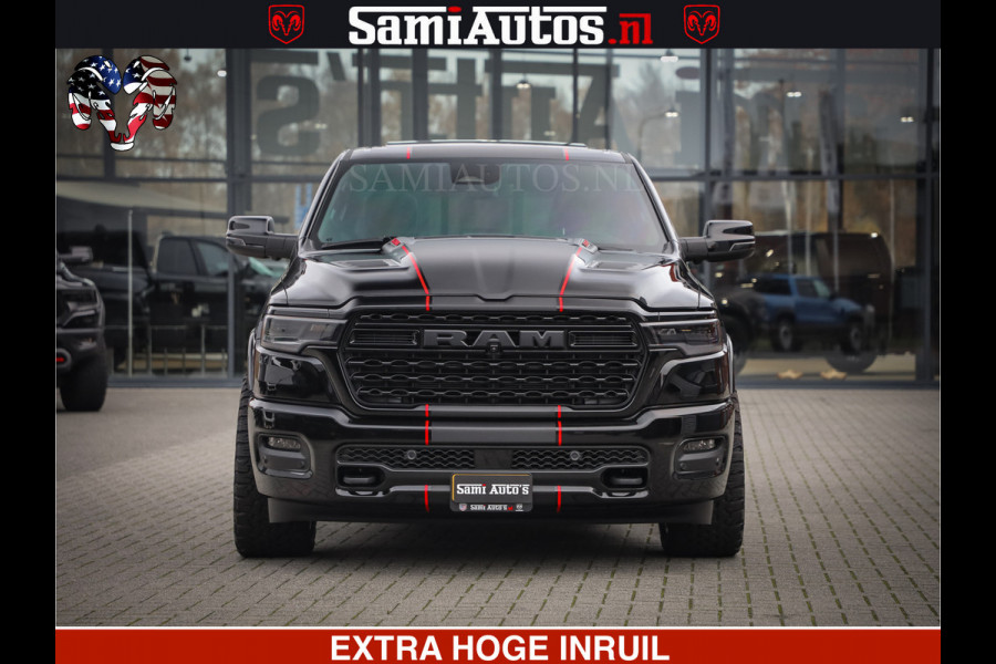 Dodge Ram 1500 Limited Night H.O 540HP 706Nm | Massage + Full Option | De Meest Luxe en Volle Pick-Up in zijn Klasse | Comfortabele Dubbele Cabine met Royale 5 Zitplaatsen | BPM vrij | Nu Leverbaar uit Voorraad | Voorraad Nr 2334 - 5409
