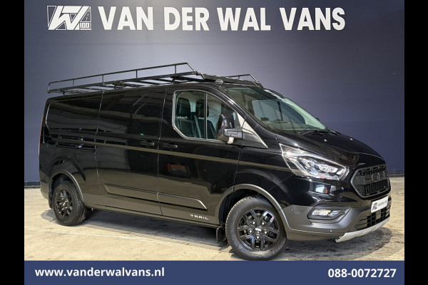 Ford Transit Custom 2.0 TDCI 131pk L2H1 Trail Edition Euro6 Airco | Imperiaal | Camera | Navigatie | 2800kg Trekhaak | LED Apple Carplay, Cruisecontrol, Stoelverwarming, Verwarmde voorruit, Leder, LM velgen, Parkeersensoren, Bijrijdersbank