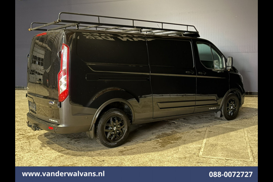 Ford Transit Custom 2.0 TDCI 131pk L2H1 Trail Edition Euro6 Airco | Imperiaal | Camera | Navigatie | 2800kg Trekhaak | LED Apple Carplay, Cruisecontrol, Stoelverwarming, Verwarmde voorruit, Leder, LM velgen, Parkeersensoren, Bijrijdersbank