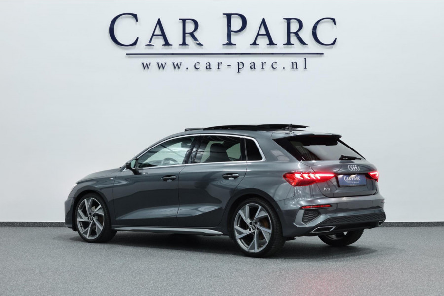 Audi A3 Sportback 35 TFSI S edition S-LINE/LED/VIRTUAL/PANO/HALF LEDER+S.VERWARMING/LMV/CAM/LINE/ACC/ECC/12 MDN GARANTIE!