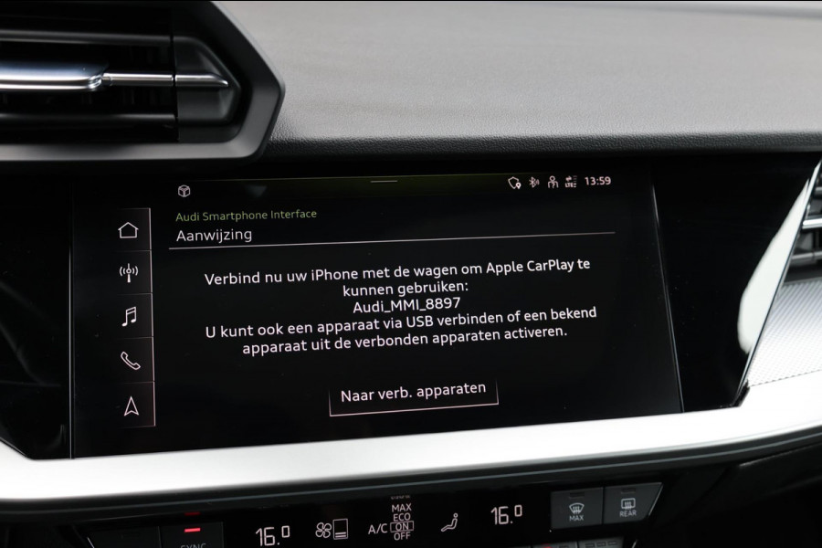 Audi A3 Sportback 35 TFSI S edition S-LINE/LED/VIRTUAL/PANO/HALF LEDER+S.VERWARMING/LMV/CAM/LINE/ACC/ECC/12 MDN GARANTIE!