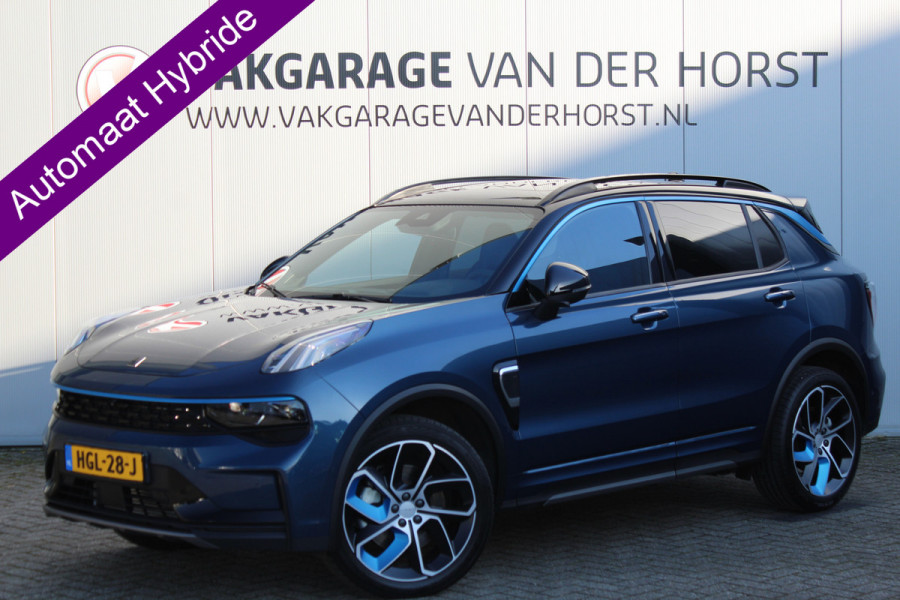 Lynk & Co 01 1.5-180pk AUTOMAAT ! Luxe hybride rijden voor een reëel bedrag ! Trekgewicht 1.800kg ! Autm. airco, navigatie, telefoonvoorb., metallic lak, LM wielen, elektr. panodak, camera 360gr., adaptieve cruise cntrl., LED verlichting, Apple carplay/Android auto etc etc