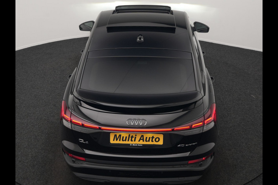Audi Q4 Sportback e-tron 40 S edition 204pk Dealer O.H. | Panodak | Adaptive Cruise | Lederen Sportstoelen Verwarmd | Head Up | Matrix LED | Camera | Keyless | Sfeerverlichting | Apple Carplay | S Line Interieur |
