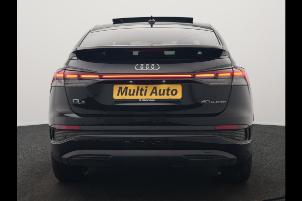 Audi Q4 Sportback e-tron 40 S edition 204pk Dealer O.H. | Panodak | Adaptive Cruise | Lederen Sportstoelen Verwarmd | Head Up | Matrix LED | Camera | Keyless | Sfeerverlichting | Apple Carplay | S Line Interieur |