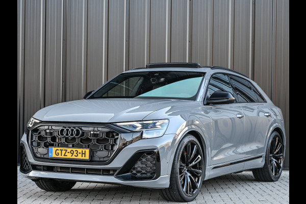 Audi Q8 60 TFSI e quattro Pro Line S 490pk Competition | Nardo Grey Exclusive | B&O Sound | Panoramadak | Soft-Close | Ambiance Interieur | S-Seats | 360 Camera | Adaptive Cruise | Trekhaak