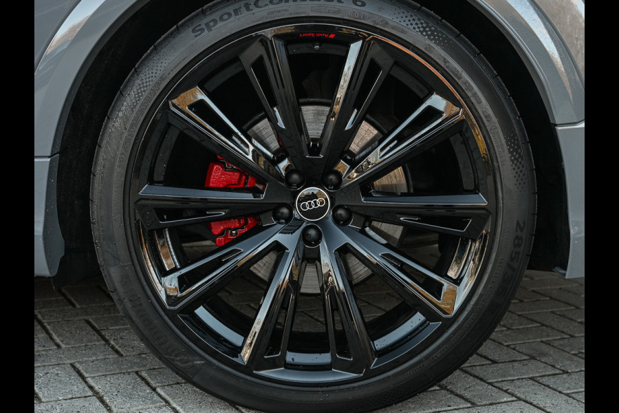 Audi Q8 60 TFSI e quattro Pro Line S 490pk Competition | Nardo Grey Exclusive | B&O Sound | Panoramadak | Soft-Close | Ambiance Interieur | S-Seats | 360 Camera | Adaptive Cruise | Trekhaak