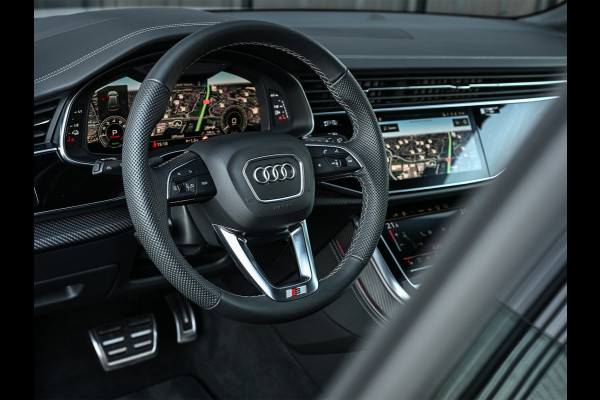 Audi Q8 60 TFSI e quattro Pro Line S 490pk Competition | Nardo Grey Exclusive | B&O Sound | Panoramadak | Soft-Close | Ambiance Interieur | S-Seats | 360 Camera | Adaptive Cruise | Trekhaak