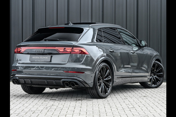 Audi Q8 60 TFSI e quattro | Audi Exclusive | B&O Advanced | S-seats met massage | Soft close | Adaptive cruise | Carbon inleg | Ambiance interieur | 360 camera | Verwarmbaar stuurwiel | Trekhaak