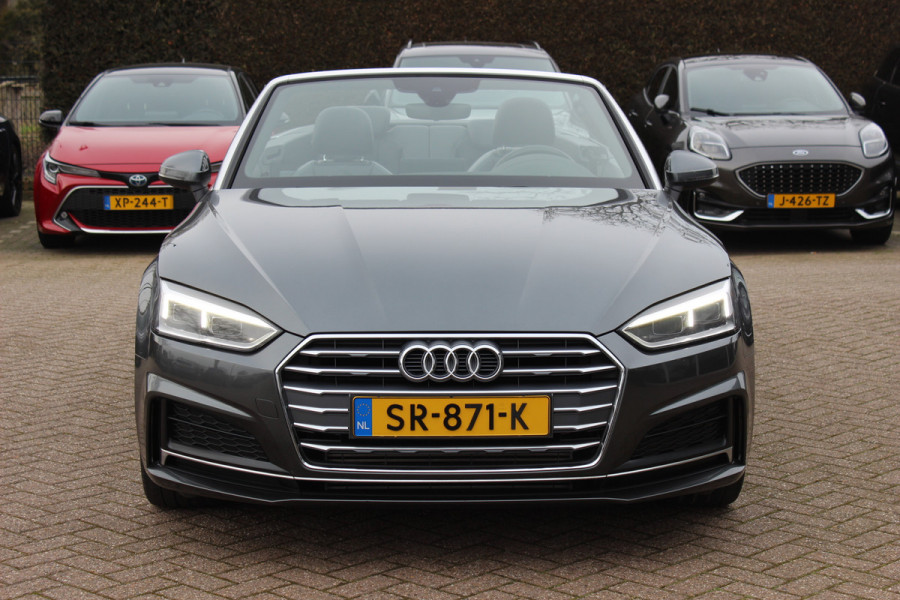 Audi A5 Cabriolet 2.0 TFSI Launch Edition / Trekhaak / Leder / Nekverwarming / Navigatie / Parkeerhulp V+A / 19'' / Windscherm / Stoelverwarming / Cruise Control