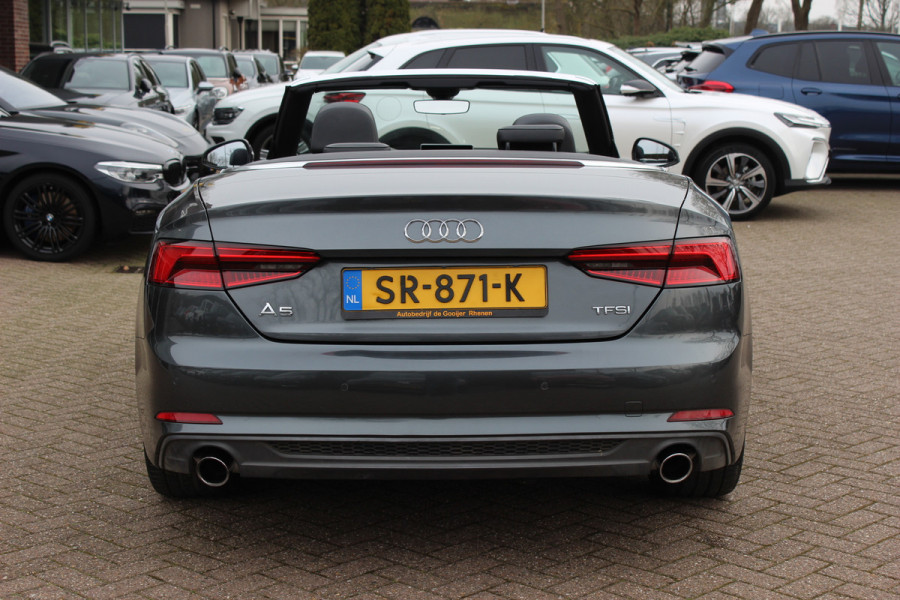 Audi A5 Cabriolet 2.0 TFSI Launch Edition / Trekhaak / Leder / Nekverwarming / Navigatie / Parkeerhulp V+A / 19'' / Windscherm / Stoelverwarming / Cruise Control