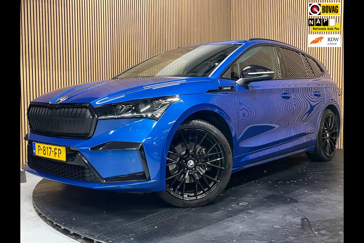 Škoda ENYAQ iV 60 Sportline|SOH 89%|AFN.TREKHAAK|KUIPSTOEL|CARPLAY/ANDROID|CAMERA|ACC|STOEL+STUURVERW.|IN.BTW|NL-AUTO|1e EIG.|NAP|