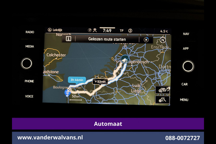 Volkswagen Transporter 2.0 TDI 150pk Automaat L1H1 Euro6 Airco | Navigatie | Android Auto | LED | Cruisecontrol Parkeersensoren, Bijrijdersbank