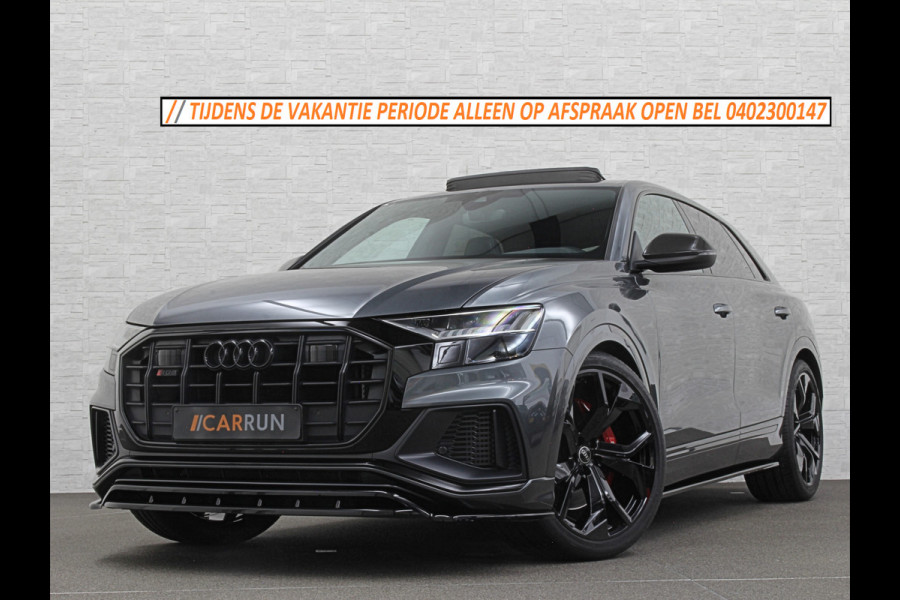 Audi Q8 SQ8 4.0 V8 | RS-Stoelen | Panorama | Massage | Ventilatie | 23'' | B&O Sound | Trekhaak | Bovag Garantie | Carbon | Luchtvering | Black-Optic | Nw.Pr, 220733,=  | Memory | Leder | Matrix-LED | Carplay | 57800,= ex bpm en btw export | BTW Auto 81300,= ex btw.