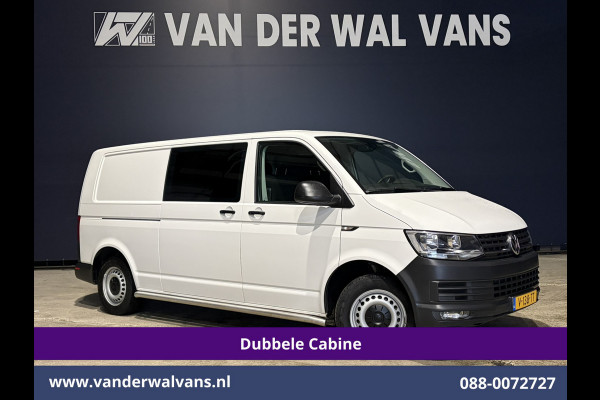 Volkswagen Transporter 2.0 TDI 150pk L2H1 Dubbele Cabine Euro6 Airco | 5-Zits | Navigatie | 2500kg Trekhaak | Apple Carplay Android Auto, Sidebars, Parkeersensoren, Achterklep