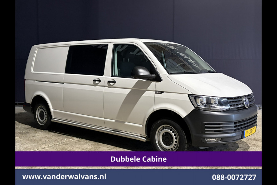 Volkswagen Transporter 2.0 TDI 150pk L2H1 Dubbele Cabine Euro6 Airco | 5-Zits | Navigatie | 2500kg Trekhaak | Apple Carplay Android Auto, Sidebars, Parkeersensoren, Achterklep