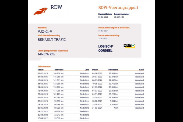 Renault Trafic 2.0 dCi 120pk Euro 6 L2 Lang - LED - Navi - Trekhaak