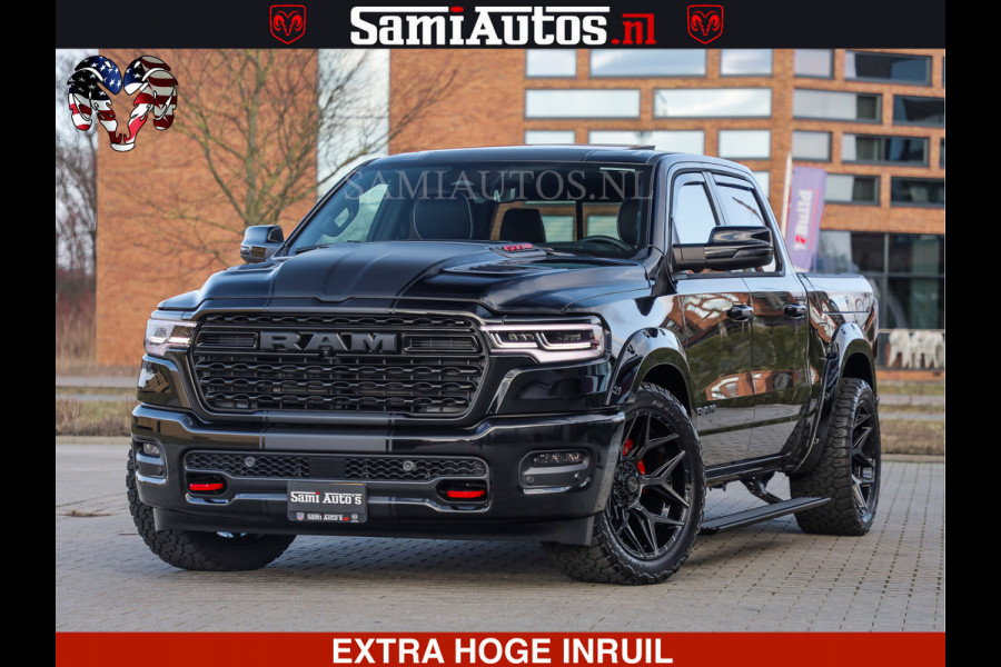 Dodge Ram 1500 Limited Night High Output 540HP 706Nm | Massage + Full Option | De Meest Luxe en Volle Pick-Up in zijn Klasse | Comfortabele Dubbele Cabine met Royale 5 Zitplaatsen | BPM vrij | Nu Leverbaar uit Voorraad | Voorraad Nr 2357 - 5182