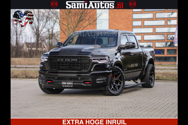 Dodge Ram 1500 Limited Night High Output 540HP 706Nm | Massage + Full Option | De Meest Luxe en Volle Pick-Up in zijn Klasse | Comfortabele Dubbele Cabine met Royale 5 Zitplaatsen | BPM vrij | Nu Leverbaar uit Voorraad | Voorraad Nr 2357 - 5182