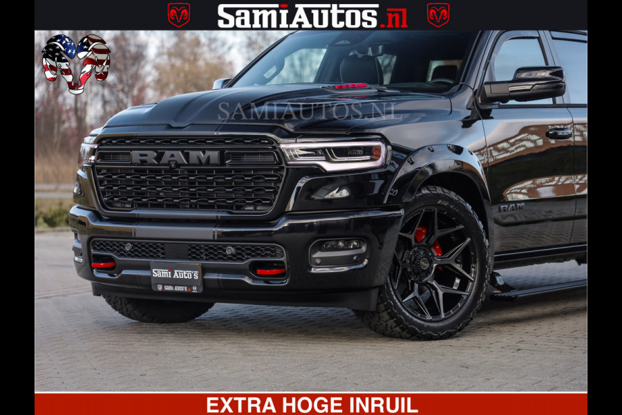 Dodge Ram 1500 Limited Night High Output 540HP 706Nm | Massage + Full Option | De Meest Luxe en Volle Pick-Up in zijn Klasse | Comfortabele Dubbele Cabine met Royale 5 Zitplaatsen | BPM vrij | Nu Leverbaar uit Voorraad | Voorraad Nr 2357 - 5182