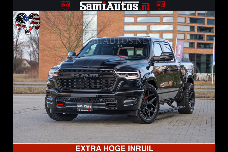 Dodge Ram 1500 Limited Night High Output 540HP 706Nm | Massage + Full Option | De Meest Luxe en Volle Pick-Up in zijn Klasse | Comfortabele Dubbele Cabine met Royale 5 Zitplaatsen | BPM vrij | Nu Leverbaar uit Voorraad | Voorraad Nr 2357 - 5182