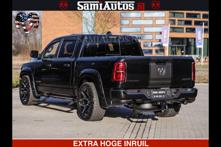 Dodge Ram 1500 Limited Night High Output 540HP 706Nm | Massage + Full Option | De Meest Luxe en Volle Pick-Up in zijn Klasse | Comfortabele Dubbele Cabine met Royale 5 Zitplaatsen | BPM vrij | Nu Leverbaar uit Voorraad | Voorraad Nr 2357 - 5182