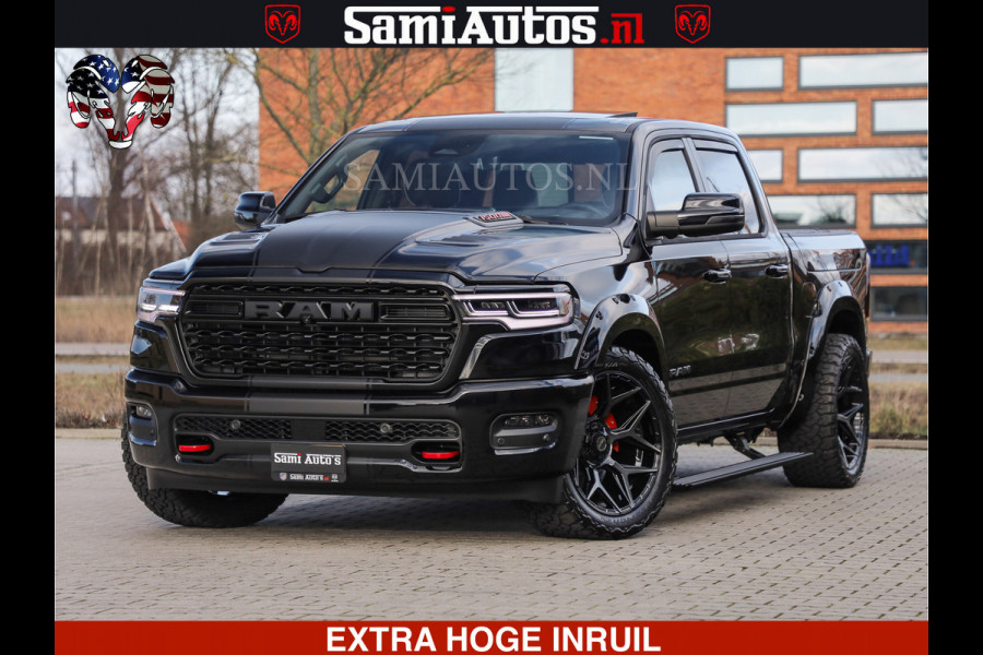 Dodge Ram 1500 Limited Night High Output 540HP 706Nm | Massage + Full Option | De Meest Luxe en Volle Pick-Up in zijn Klasse | Comfortabele Dubbele Cabine met Royale 5 Zitplaatsen | BPM vrij | Nu Leverbaar uit Voorraad | Voorraad Nr 2357 - 5182