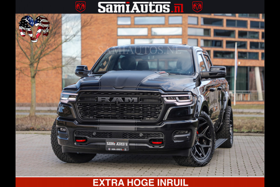 Dodge Ram 1500 Limited Night High Output 540HP 706Nm | Massage + Full Option | De Meest Luxe en Volle Pick-Up in zijn Klasse | Comfortabele Dubbele Cabine met Royale 5 Zitplaatsen | BPM vrij | Nu Leverbaar uit Voorraad | Voorraad Nr 2357 - 5182