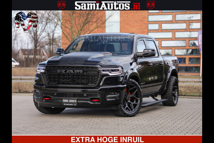 Dodge Ram 1500 Limited Night High Output 540HP 706Nm | Massage + Full Option | De Meest Luxe en Volle Pick-Up in zijn Klasse | Comfortabele Dubbele Cabine met Royale 5 Zitplaatsen | BPM vrij | Nu Leverbaar uit Voorraad | Voorraad Nr 2357 - 5182