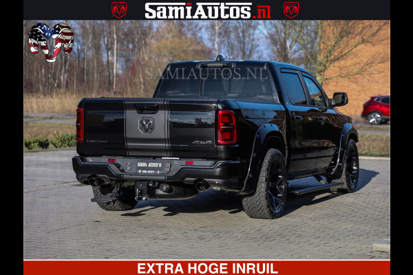 Dodge Ram 1500 Limited Night High Output 540HP 706Nm | Massage + Full Option | De Meest Luxe en Volle Pick-Up in zijn Klasse | Comfortabele Dubbele Cabine met Royale 5 Zitplaatsen | BPM vrij | Nu Leverbaar uit Voorraad | Voorraad Nr 2357 - 5182