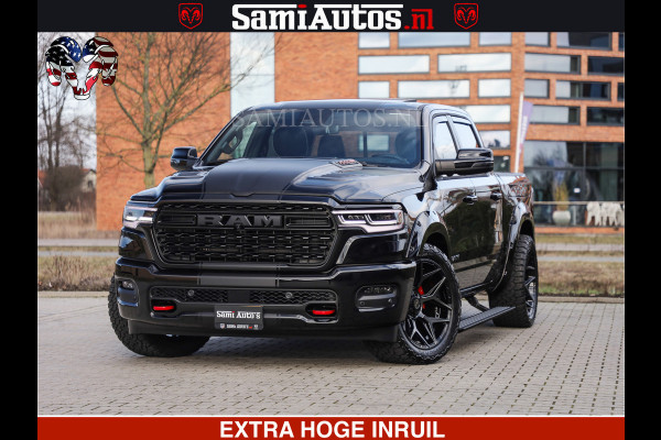 Dodge Ram 1500 Limited Night High Output 540HP 706Nm | Massage + Full Option | De Meest Luxe en Volle Pick-Up in zijn Klasse | Comfortabele Dubbele Cabine met Royale 5 Zitplaatsen | BPM vrij | Nu Leverbaar uit Voorraad | Voorraad Nr 2357 - 5182