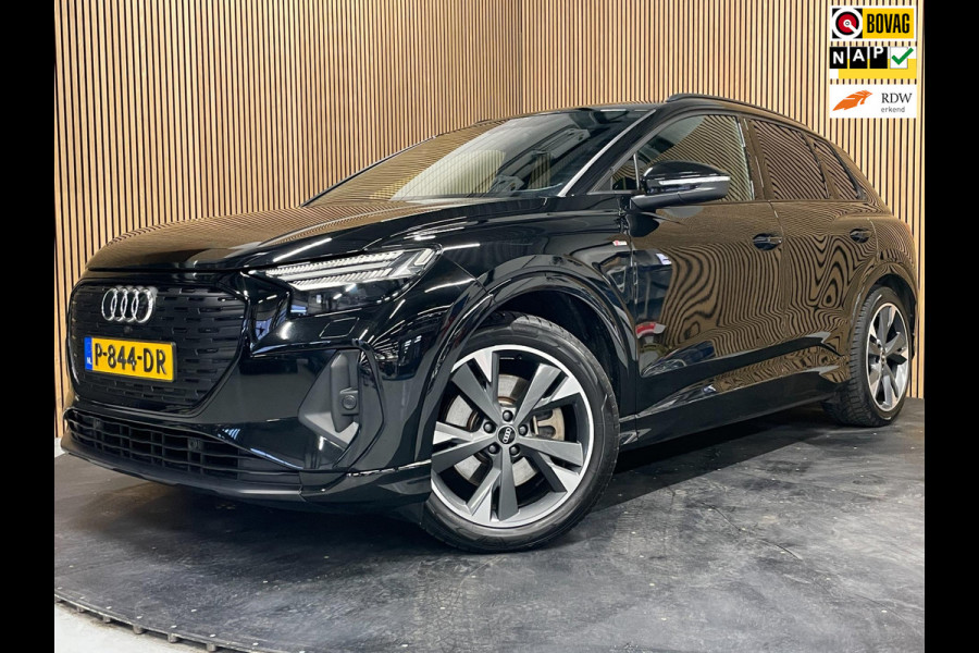 Audi Q4 e-tron 40 S Edition Competition 77 kWh|100%SOH|BLACK ED.|TREKH.|ACC|CARPLAY|CAMERA|STOELVERW.|NL-AUTO|NAP|1e EIG|INCL BTW|