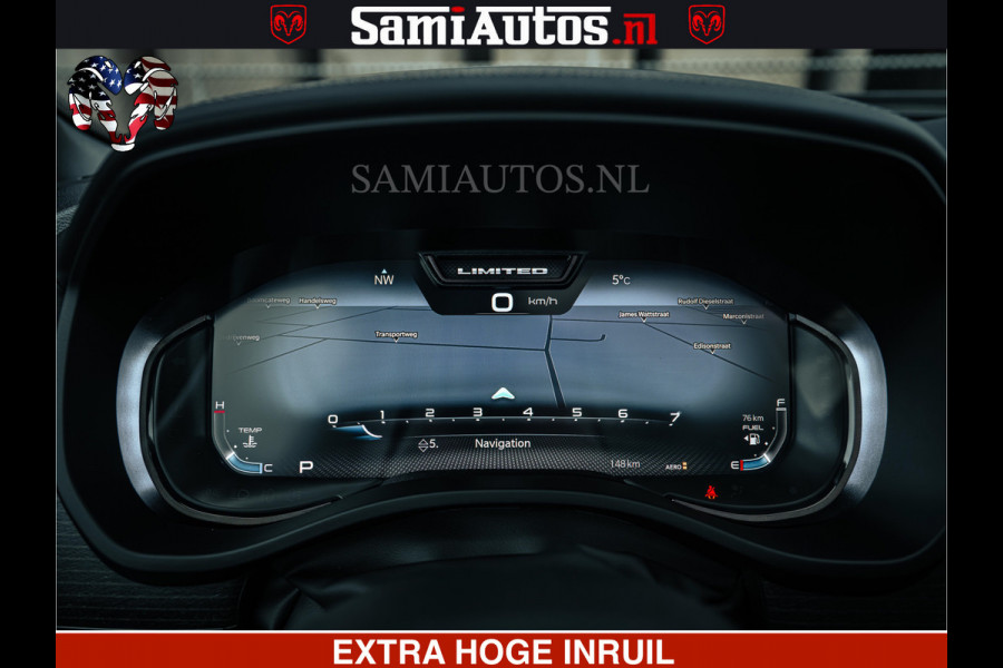 Dodge Ram 1500 Limited Night | 5.7 V8 Hemi Full Option | LPG | Comfortabele Dubbele Cabine met Royale 5 Zitplaatsen | De Meest Luxe en Volle Pick-Up in zijn Klasse | BPM vrij | Nu Leverbaar uit Voorraad | Voorraad Nr v45lp