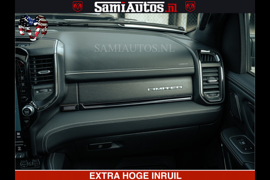 Dodge Ram 1500 Limited Night | 5.7 V8 Hemi Full Option | LPG | Comfortabele Dubbele Cabine met Royale 5 Zitplaatsen | De Meest Luxe en Volle Pick-Up in zijn Klasse | BPM vrij | Nu Leverbaar uit Voorraad | Voorraad Nr v45lp