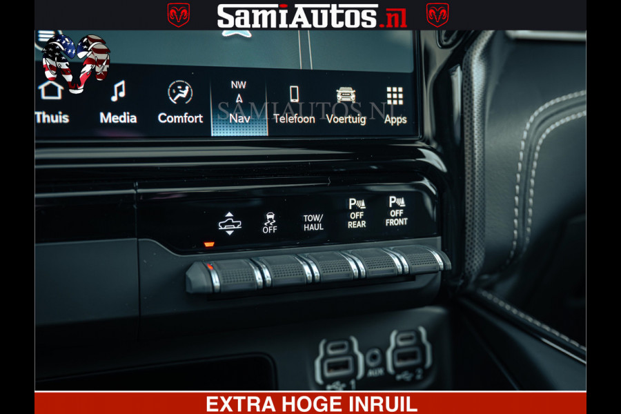 Dodge Ram 1500 Limited Night | 5.7 V8 Hemi Full Option | LPG | Comfortabele Dubbele Cabine met Royale 5 Zitplaatsen | De Meest Luxe en Volle Pick-Up in zijn Klasse | BPM vrij | Nu Leverbaar uit Voorraad | Voorraad Nr v45lp