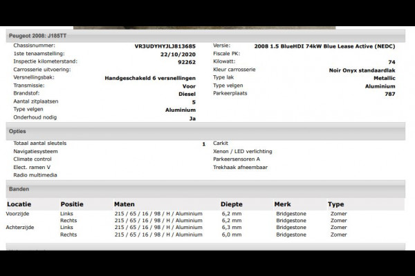 Peugeot 2008 1.5 HDi Blue Active / Trekhaak / Airco-ecc./ Pdc+Camera / Navigatie / Radio multimedia / Apk 12-2026