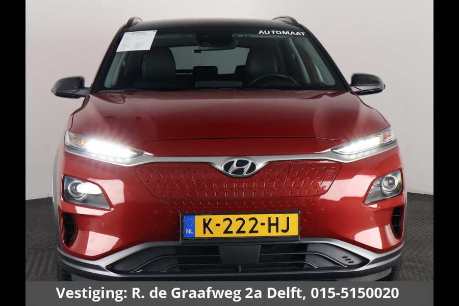 Hyundai Kona EV Premium Two-Tone 64 kWh SOH ACCU 99% | Apple Carplay/Android Auto | Stuur-& Stoelverwarming | Navigatie | Leder | Camera |