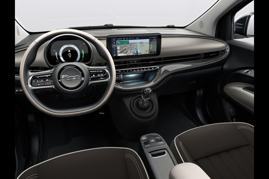 Fiat 500 Hybrid La Prima | Clima | LED | PDC | JBL Premium Audio | 17" | Camera | BSM | Canneloni Ivory/Piombo interieur