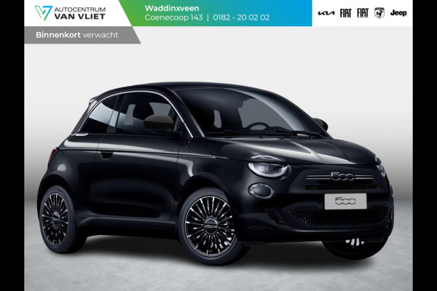 Fiat 500 Hybrid La Prima | Clima | LED | PDC | JBL Premium Audio | 17" | Camera | BSM | Canneloni Ivory/Piombo interieur