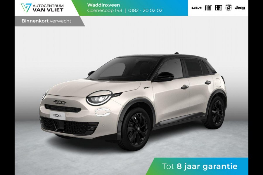 Fiat 600 1.2 145pk Hybrid Sport | Clima | Cruise | Navi | 18" | Winter Pack | Apple Carplay | BSM