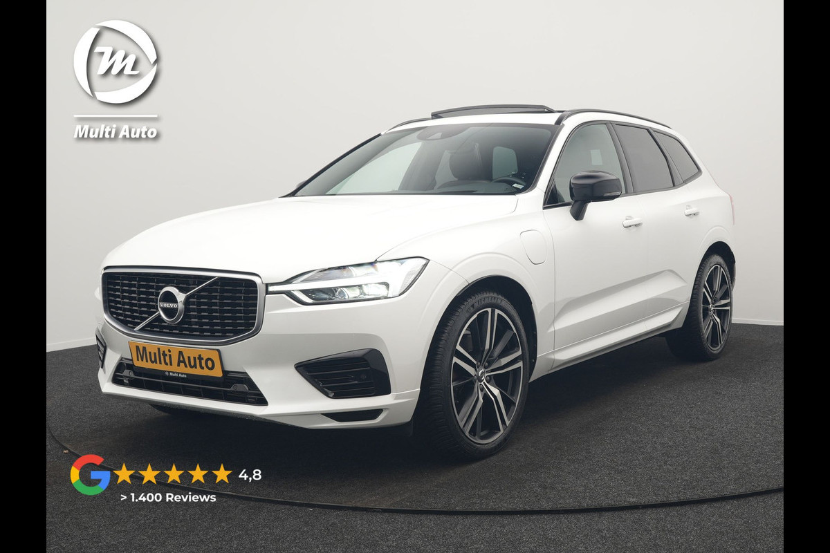 Volvo XC60 Recharge T8 AWD R-Design Plug In Hybrid 391pk Dealer O.H. PHEV | Panodak | Luchtvering | Head Up | Camera | Harman & Kardon | Sportstoelen Memory & Verwarmd | 21"L.M | Apple Carplay | Keyless | Blis | Virtual | Navigatie | DAB |