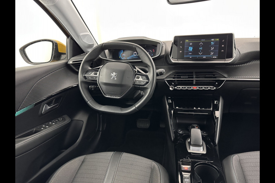 Peugeot e-208 EV Allure Pack 50 kWh (3-Fase-11kW) {SOH-89%} Aut.*HEATPUMP | LEATHER-FABRIC | FULL-LED | DIGI-COCKPIT | BLINDSPOT | CAMERA | AMBIENTLIGHT | NAVI-FULLMAP | LANE-ASSIST | KEYLESS | DAB | PRIVACYGLASS | HEATED-SPORTSEATS | CARPLAY | 16"ALU