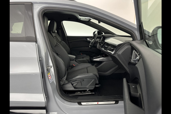 Audi Q4 e-tron 40 S-edition 77 kWh [ 3-Fase-11kW ] {SOH-89%} (INCL-BTW) *HEATPUMP | LEATHER-FABRIC | MATRIX-LED | ADAPTIVE-CRUISE | HEATED-SPORTSEATS | AMBIENTLIGHT | DIGI-COCKPIT | CAMERA | KEYLESS | DAB+ | NAVI-FULLMAP | TOWBAR | PRIVACYGLASS | 20"AL