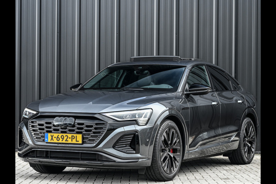 Audi Q8 Sportback e-tron 55 quattro 408pk S Edition 115 kWh | Panoramadak | S-Seats + Memory | B&O Sound | Camera | Luchtvering | Keyless | Active Cruise | Ambiance Interieur | 4-Zone Climate | Decor Carbon