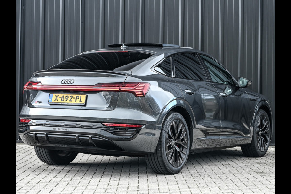 Audi Q8 Sportback e-tron 55 quattro 408pk S Edition 115 kWh | Panoramadak | S-Seats + Memory | B&O Sound | Camera | Luchtvering | Keyless | Active Cruise | Ambiance Interieur | 4-Zone Climate | Decor Carbon