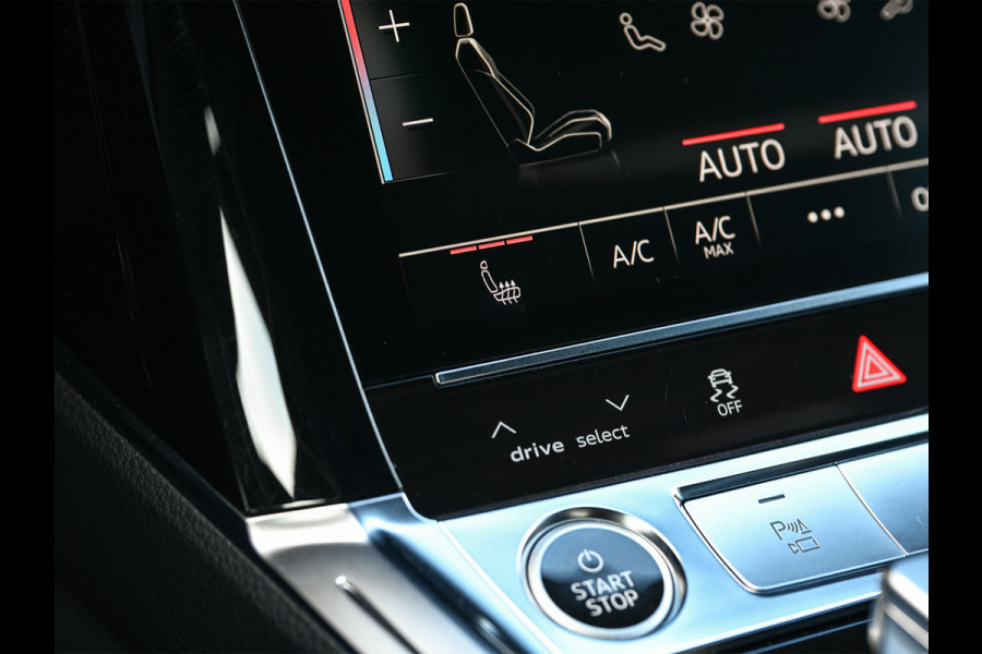 Audi Q8 Sportback e-tron 55 quattro 408pk S Edition 115 kWh | Panoramadak | S-Seats + Memory | B&O Sound | Camera | Luchtvering | Keyless | Active Cruise | Ambiance Interieur | 4-Zone Climate | Decor Carbon