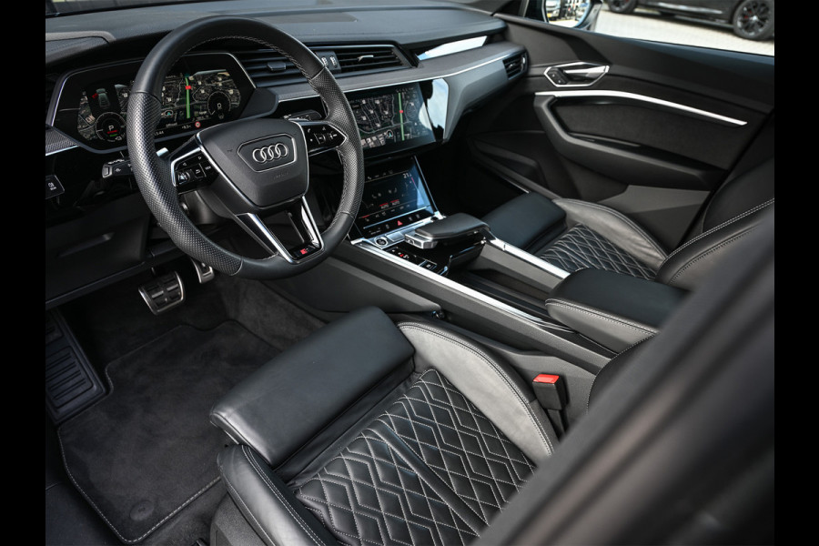 Audi Q8 Sportback e-tron 55 quattro 408pk S Edition 115 kWh | Panoramadak | S-Seats + Memory | B&O Sound | Camera | Luchtvering | Keyless | Active Cruise | Ambiance Interieur | 4-Zone Climate | Decor Carbon