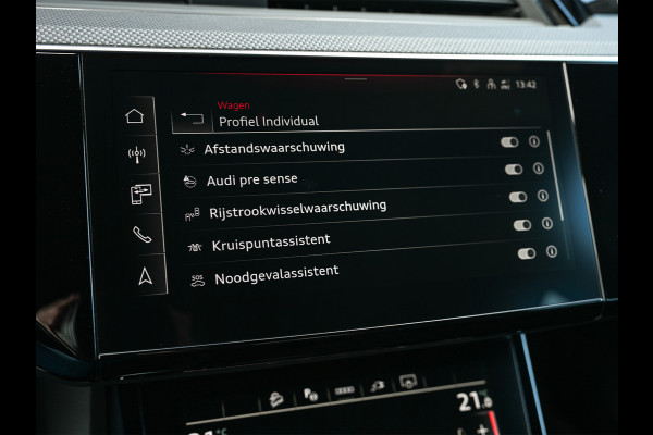 Audi Q8 Sportback e-tron 55 quattro 408pk S Edition 115 kWh | Panoramadak | S-Seats + Memory | B&O Sound | Camera | Luchtvering | Keyless | Active Cruise | Ambiance Interieur | 4-Zone Climate | Decor Carbon