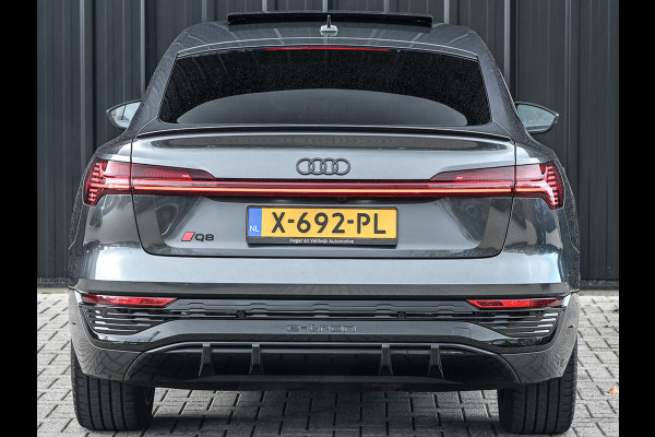 Audi Q8 Sportback e-tron 55 quattro 408pk S Edition 115 kWh | Panoramadak | S-Seats + Memory | B&O Sound | Camera | Luchtvering | Keyless | Active Cruise | Ambiance Interieur | 4-Zone Climate | Decor Carbon